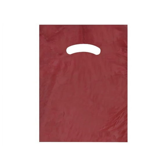 Pack Of 1000, 9" x 12" Solid Burgundy Super Gloss Recycled Plastic Bags 1.25 Mil Made in USA