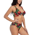 thumbnail image 2 of Daiia Strawberry2 Women's Bikini Set Two Piece Swimsuit High Waisted Bikini Adjustable Straps Bikini Perfect for Beach, Pool, and Summer Vacation-Large, 2 of 9