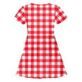 thumbnail image 4 of LUOGENLI Robe Mode pour Enfants à Carreaux Ajustée à Manches Courtes (6 14 Ans) Robe pour Filles Tendance 8-9 Ans, 4 of 4