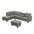 thumbnail image 6 of MAYEERTY 97.5" Linen Sectional Sofa, 3-Piece Modular Couch Sofa Set with Ottoman, Grey (Left), 6 of 11