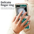 thumbnail image 2 of Decase for Samsung Galaxy Z Flip 5 New Slim Case with Diamond Ring Kickstand,Elegant Style PU Leather Plating Bumper Shockproof Case with Hinge Protection for Samsung Galaxy Z Flip5 5G 2023,Green, 2 of 6