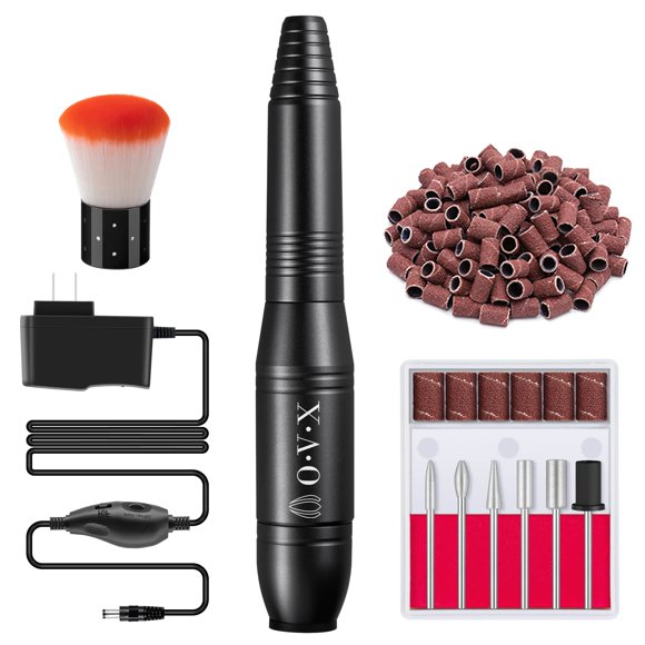 Kit de taladro de uñas Lima de uñas eléctrica Máquina de taladro de uñas portátil Juego de pedicura de manicura profesional Herramientas de forma de pulido para uñas de gel acrílico con brocas de uñas
