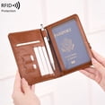 thumbnail image 3 of Anti-lost Passport Holder, Personalized Passport Card Holder for Travel Women Men Passport Wallet Rfid Blocking with Card Slots and Pen Holder, Black, 3 of 8