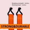 thumbnail image 4 of HFS(R) 4Pcs 1.5" x 15 ft Heavy Duty Ratchet Cargo Tie Down Straps 3000 lbs Dual J-Hooks Orange, 4 of 7