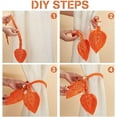 thumbnail image 3 of 2 alzapaños ajustables de madera natural con cuentas para cortina, con hojas dobles, estilo bohemio, color naranja, de algodón tejido a mano., 3 of 6