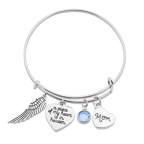 Pulsera familiar Una pieza de mi corazón Ala de ángel Papá Mamá Pulsera con letras Wmkox8yi sjalhkljlk1567