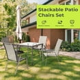 JUSTLET Stackable Patio Dining Chairs Set of 2, Outdoor Steel Armrest
