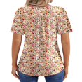 thumbnail image 4 of CHOK Blouses pour Femmes Tunique Plissée à Manches Courtes Hauts Habillés Décontractés Chemises d'Été, 4 of 7