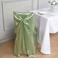 thumbnail image 6 of Balsa Circle 12 Sage Green Universal Solid Satin Chair Covers Slipcovers Wedding Decorations, 6 of 8