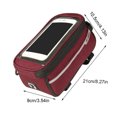 thumbnail image 4 of Wosthever Bolsa para bicicleta, bolsa impermeable para teléfono móvil, bolsa de almacenamiento para horquilla delantera, marco de alforjas para Ciclismo Rojo Wosthever OD3017-01B, 4 of 6