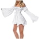 thumbnail image 2 of ICHUANYI Clearance Ladies Fashion One-Shoulder Trumpet Sleeves Ruffled Sweet Retro Vintage Style Chiffon Dress(White, L) ICHUANYI WER2023080812657, 2 of 8