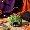 thumbnail image 6 of KKOUHVY Halloween Candy Bags, Velvet Trick or Treat Bags, Halloween Pumpkin Witch Buckets for Candies Kids Costume Party Favors Supplies, Green, 6 of 8