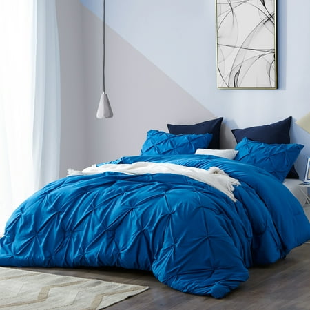 Byb Peacock Blue Pin Tuck Comforter Walmart Com