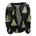 thumbnail image 4 of DDAPJ pyju Christmas Sweaters for Women Long Sleeve Ugly Funny Xmas Tree Print Button Cardigans Fall Winter Soft Knitted Outerwear Black XL, 4 of 5