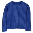 thumbnail image 6 of Yourumao Girls Ribbed Knit Tops for 5-14 Years Cute Puffed Long Sleeve Shirts Stretch Long Sleeve Blouses Solid Spring Tees, 6 of 7
