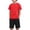 Watermelon Red, variant on Futezty Toddler Boys Clothes Summer Outfit Sets, Boys Outfit Sets, Solid Color 2 Pieces Short Sleeve T Shirts with Shorts Sets Boys Casual Short Sleeved Drawstring Pants Suit