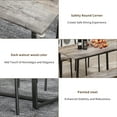 thumbnail image 3 of 6 Piece Dining Table Set with Round Corner, Farmhouse Kitchen Table with Painted Steel Frame, Space-Saving Dinette Set for Small Space, Living Room, Gray, 3 of 5