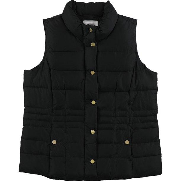 Chaleco Acolchado Charter Club Para Mujer Negro Grande