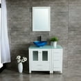 thumbnail image 5 of Wonline 36" White Bathroom Vanity Cabinet Round Vessel Blue Sink Glass Countertop/Mirror, 5 of 6