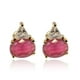 thumbnail image 2 of Arete dorado moda mujer CYRA con cristal en forma de gota color rojo, 2 of 2