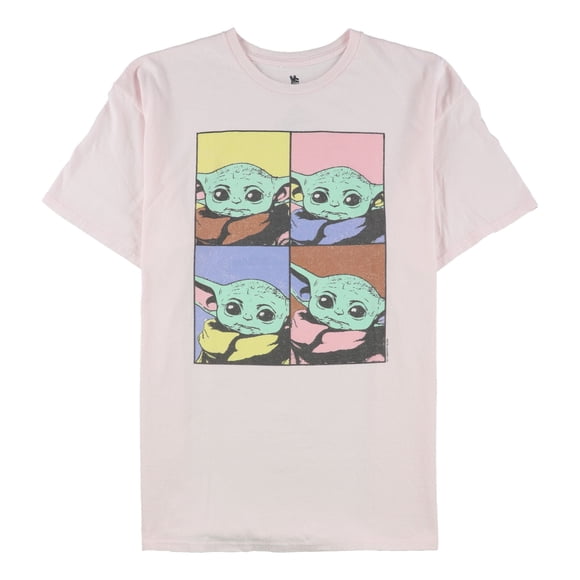 Camiseta gráfica Junk Food para hombre Baby Yoda rosa grande