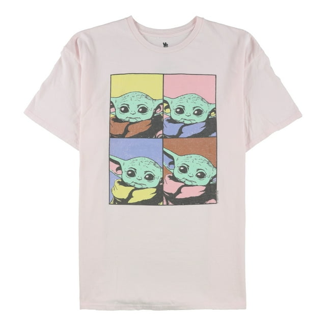 Junk Food T-Shirt Graphique Baby Yoda pour Hommes, Rose, Grand