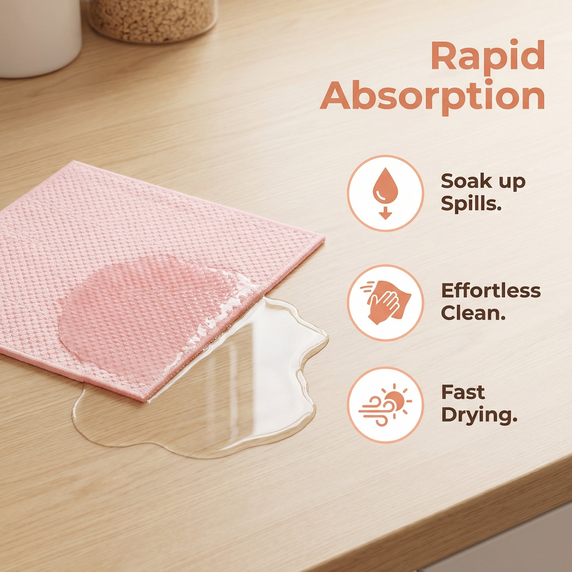 Unique Bargains 3pcs Microfiber Wash Cloths for Washing Dishes Rags Pink 12" x 12"