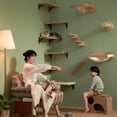 thumbnail image 5 of FUKUMARU Estante flotante de pared con alfombrilla para rascar gatos, estantes colgantes de madera de goma maciza de 0.79 pulgadas de grosor, 15.7 x 10 pulgadas, 5 of 5