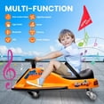 thumbnail image 2 of 24V Kids Electric Drifting Go Kart with High/Low Speed, 360 Degrees Rotating Ride On Drift Car with Flashing Lights, Flag, Music, Bluetooth for Ages 3+, 2 of 8