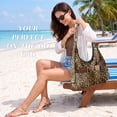 thumbnail image 3 of Gocvo Multi-Pocket Hobo Bags for Women, Corduroy Tote Bag for Casual Outings Work Shopping(Leopard), 3 of 9