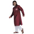 thumbnail image 3 of Atasi Menâ€™s Henley Solid Long Sleeve Kurta Mandarin Collar Ethnic Long Wear, 3 of 7