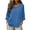 Blue, variant on Women's Cotton Linen T-shirt Side Button Short Sleeve Trendy Tops Soft Comfy Lounge Casual Vacation Beach Tunic Top