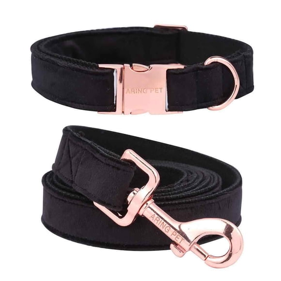ARING PET Dog Collar and Leash, Velvet Dog Collar and Leash Set, Soft & Comfy, Adjustable Collars for Dogs