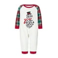 thumbnail image 2 of Michellecmm Christmas Family Pajamas Matching Set Snowman Print Raglan Sleeve Tops and Elastic Plaid Pants Loungewear Soft Sleepwear, 2 of 10