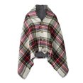 thumbnail image 2 of StylesILove Women Ultra Soft Plaid Poncho with Coconut Buttons Sweater Pullover Cardigan Warm Wrap Topper, 2 of 7