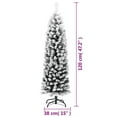 thumbnail image 4 of vidaXL Slim Artificial Christmas Tree with Flocked Snow Green 120 cm PVC, 4 of 4