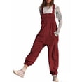 thumbnail image 1 of Women Fashion Solid Work Overalls With Pockets And Casual Leggings Jumpsuits, 1 of 5