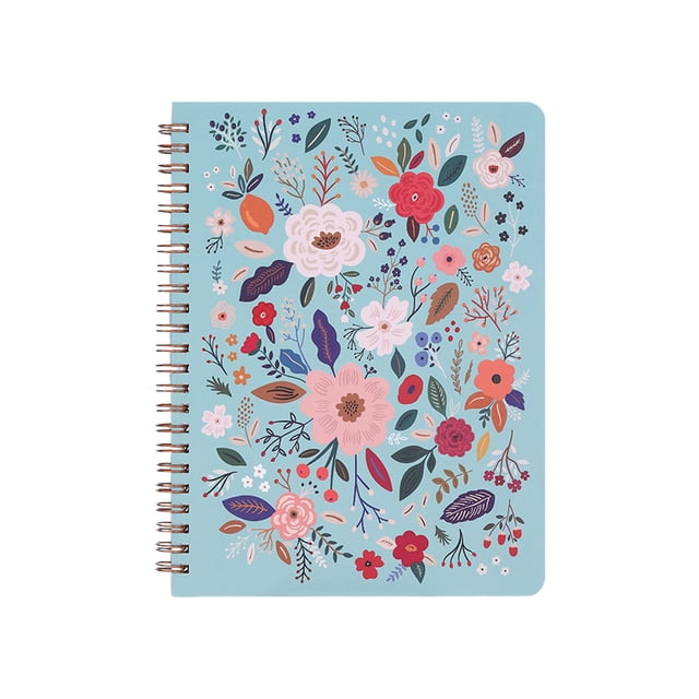 A5 Floral Notebook Coil Bound Journal With Thick Paper Vintage Botanical Print Suitable For School And Office Use