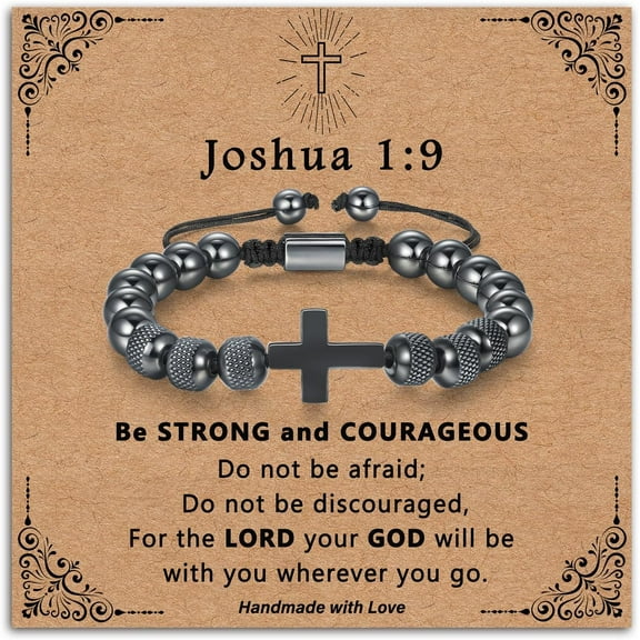 Christmas Stocking Stuffers Gifts for Man, Adjustable Cross Bracelets Christmas Baptism Jewelry Gifts