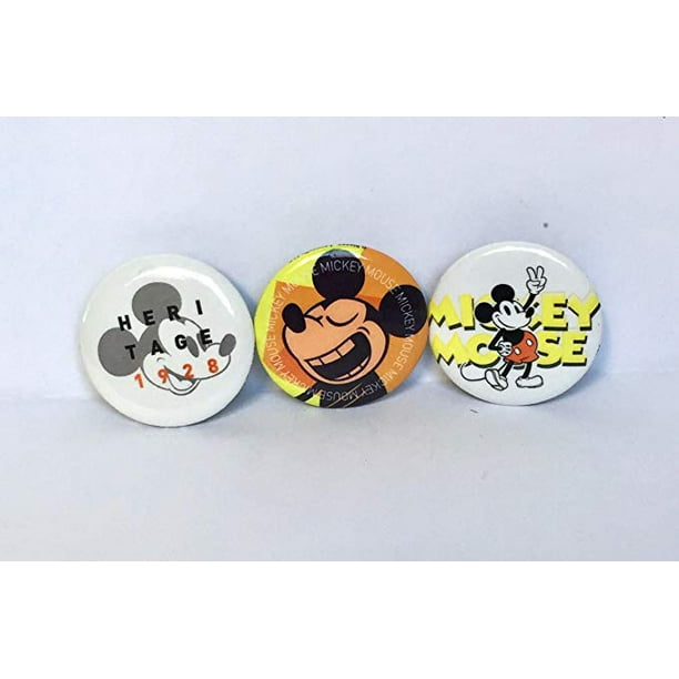Disney Collectible Mickey Mouse Button Pins Set Of 3 1 75 Inch Round Collectible Pins Walmart Com Walmart Com