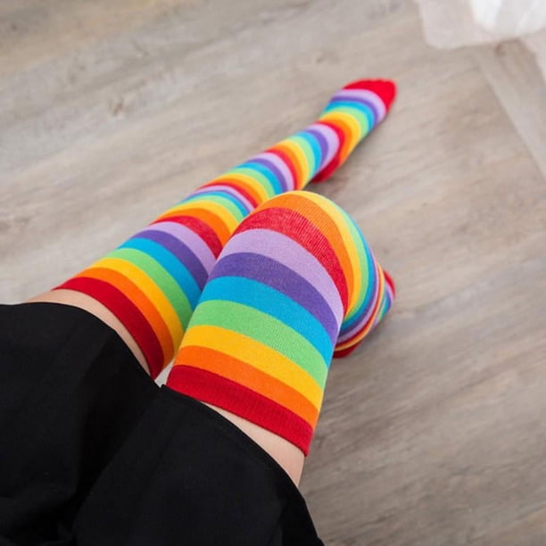 Rainbow Socks – Chaussettes Hautes Colorées Arc-en-Ciel En Coton, Lot Fun Pour Homme & Femme