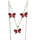 thumbnail image 3 of COLLAR DE MARIPOSA ROJA LUX DE PLATA Y ARETES, 3 of 4