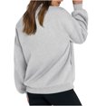 thumbnail image 2 of Front Zip Sweatshirt Jacket No Hood Womens Solid Cotton Baggy Fall Coats Pockets Comfy Zipper Outerwear (2XL, Gray), 2 of 7