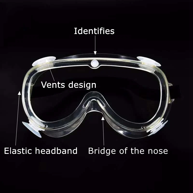 CIRCLE- Clear Protective Safety Glasses Eye Protection Anti-Fog Fit-Over Goggles-2 Pairs