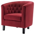 thumbnail image 5 of Armchair Accent Chair, Velvet, Red, Modern Contemporary Urban Design, Living Lounge Room Hotel Lobby Hospitality, 5 of 8