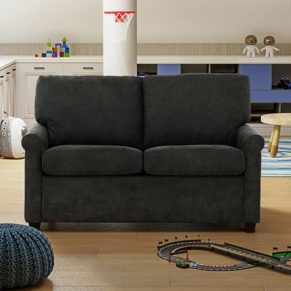 Kensington 54" Dark Gray Twin Sleeper Sofa with USB Ports & Steel Frame