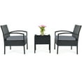 thumbnail image 5 of Patiojoy 3 Pieces Patio Set Outdoor Wicker Rattan Furniture w/ Cushions Gray, 5 of 6