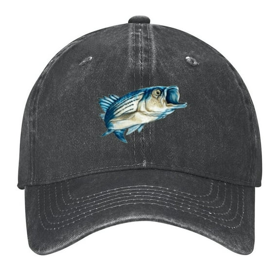 Fish Fishing Rope Print Vintage Wash Dad Hat Adjustable Curved Brim Baseball Cap,Made In USA,Casual Outdoor Sports Fishing Cap for Men and Women