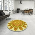 thumbnail image 3 of Ahgly Company Indoor Round Patterned Papaya Orange Area Rugs, 7' Round, 3 of 6