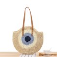thumbnail image 2 of MUSOIE Beach Bag for Women Round Straw Bag Vacation Summer Tote Bag Woven Shoulder Purses Handbag, 2 of 2